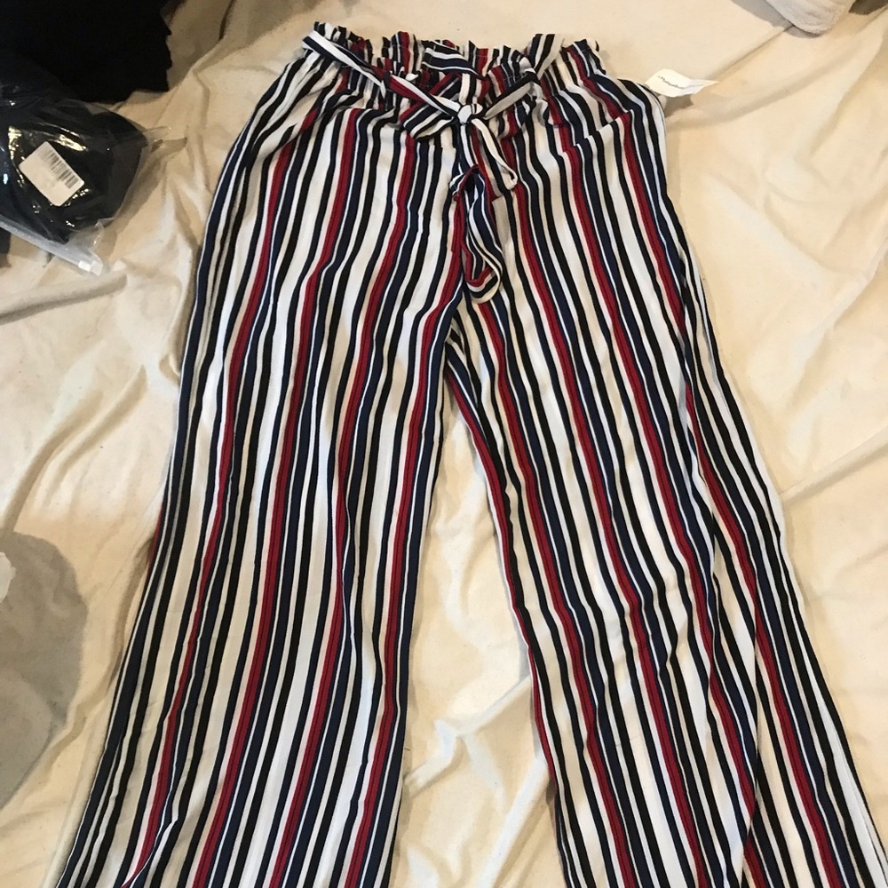 Lightweight Ruched Tie String Waist Palazzo Pants